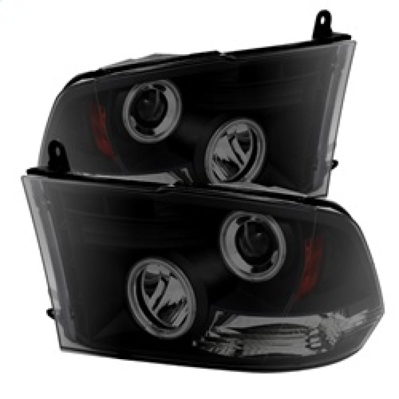 Spyder Dodge Ram 1500 09-14 Projector Halogen Model- CCFL Halo LED - Blk Smke PRO-YD-DR09-CCFL-BSM