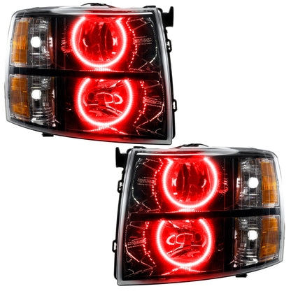 Oracle Lighting 07-13 Chevrolet Silverado Assembled Halo Headlights Round Style -Red SEE WARRANTY