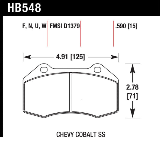 Hawk 07-10 Chevy Cobalt w/Brembo Front Calipers DTC-30 Front Race Pads