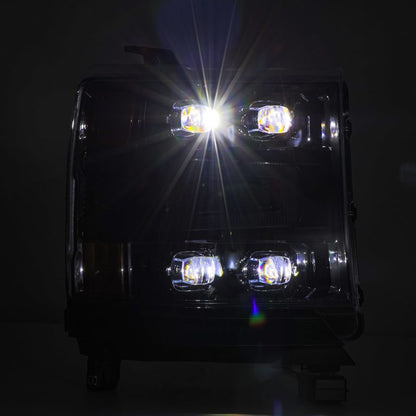 AlphaRex 16-18 Chevy 1500HD NOVA-Series LED Proj Headlghts Alpha BK Atv Lgt/SeqSig & DRL(Req 810023)