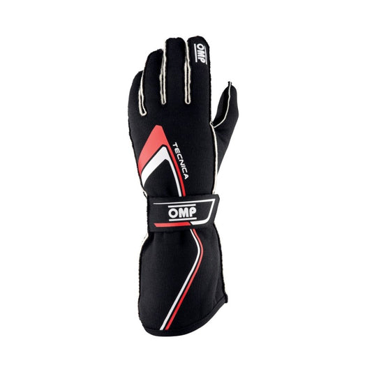 OMP Tecnica Gloves My2021 Black/Red - Size L (Fia 8856-2018)