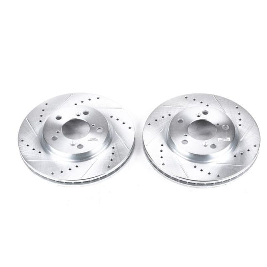 Power Stop 05-10 Honda Odyssey Front Evolution Drilled & Slotted Rotors - Pair