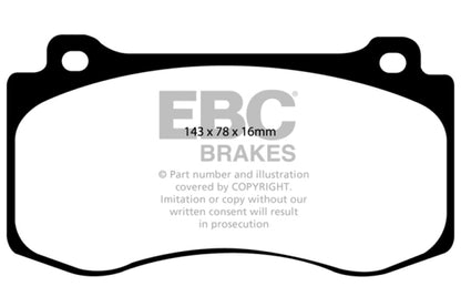 EBC 06-10 Jeep Grand Cherokee SRT-8 6.1L Extra Duty Front Brake Pads