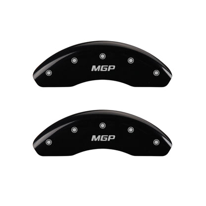 MGP 4 Caliper Covers Engraved Front & Rear MGP Black Finish Silver Char 2018 Chevrolet Equinox