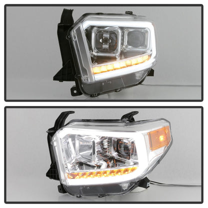 xTune 14-17 Toyota Tundra DRL LED Light Bar Projector Headlights - Chrome (PRO-JH-TTU14-LB-C)