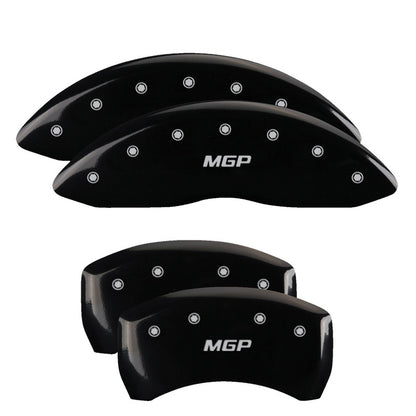 MGP 4 Caliper Covers Engraved Front & Rear Lincoln Black finish silver ch