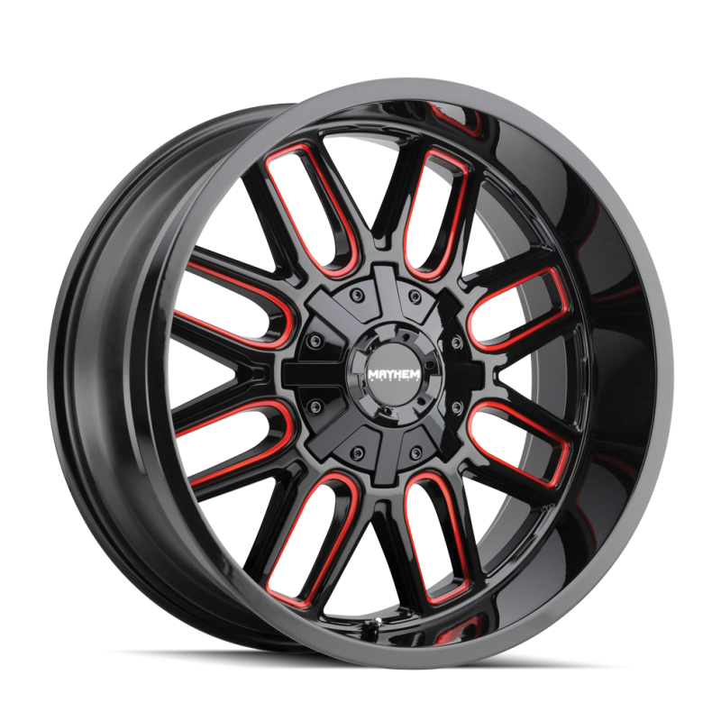 Mayhem 8107 Cogent 20x12 / 8x165.1 BP / -51mm Offset / 130.8mm Hub Black w/ Prism Red Wheel