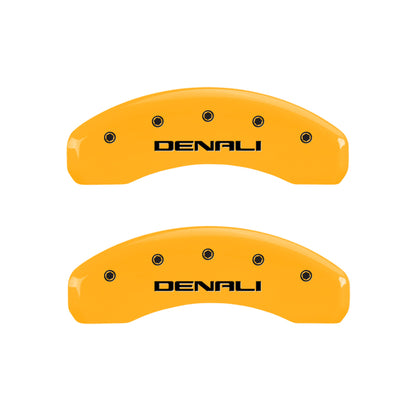 MGP 4 Caliper Covers Engraved Front & Rear Denali Yellow Finish Black Char 2009 GMC Envoy