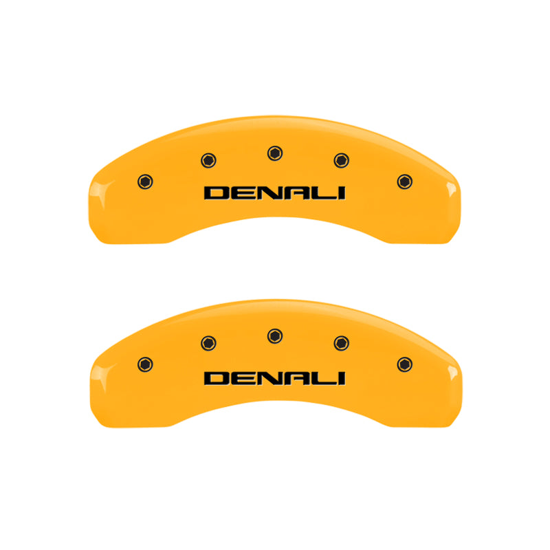 MGP 4 Caliper Covers Engraved Front & Rear Denali Yellow Finish Black Char 2005 GMC Envoy XL