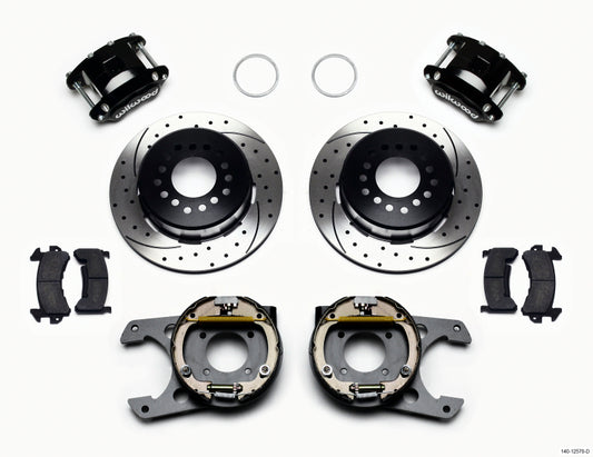 Wilwood D154 P/S Park Brake Kit Drilled 12 Bolt 2.75in offset Staggered Shock