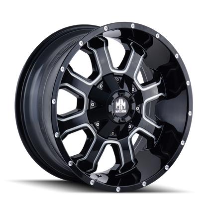 Mayhem 8103 Fierce 17x9 / 5x114.3 BP / 18mm Offset / 87mm Hub Black w/ Milled Spokes Wheel