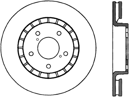 StopTech Power Slot 14-16 Lexus IS300/IS350 Front Right Slotted Cryo Rotor - Canada Spec