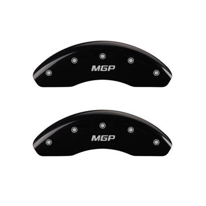 MGP 4 Caliper Covers Engraved Front & Rear MGP Black finish silver ch