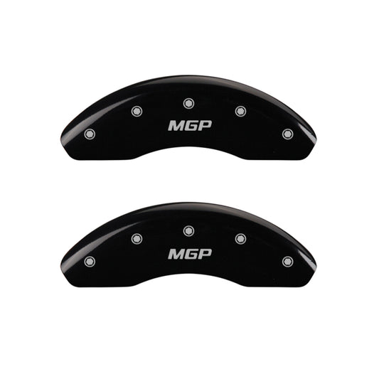 MGP Front set 2 Caliper Covers Engraved Front MGP Black finish silver ch