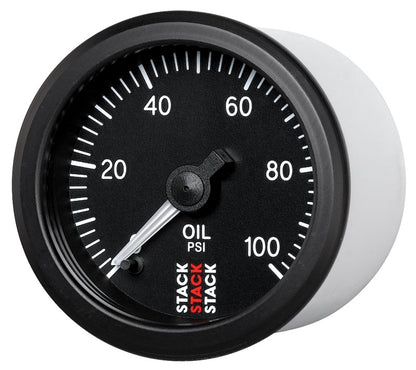 Autometer Stack 52mm 0-100 PSI 1/8in NPTF Male Pro Stepper Motor Oil Pressure Gauge - Black