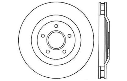 StopTech 04 & 08 Cadillac XLR/XLR-V / 97-04 Chevy Corvette Slotted & Drilled Front Right Rotor