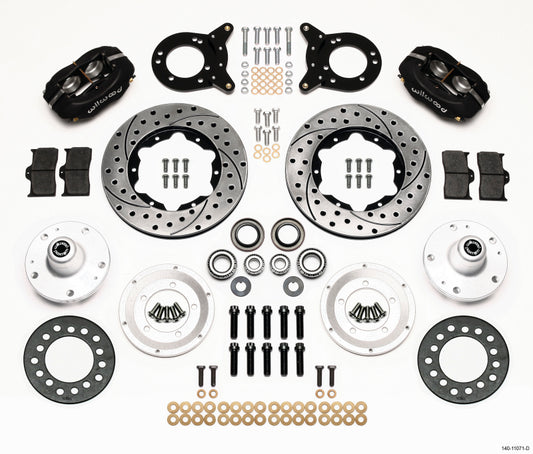 Wilwood Forged Dynalite Front Kit 11.00in Drilled 1965-1969 Mustang Disc & Drum Spindle