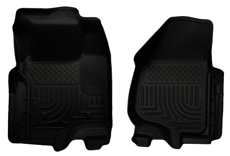 Husky Liners 11-12 Ford Super Duty Crew & Extended Cab WeatherBeater Front Row Black Floor Liners