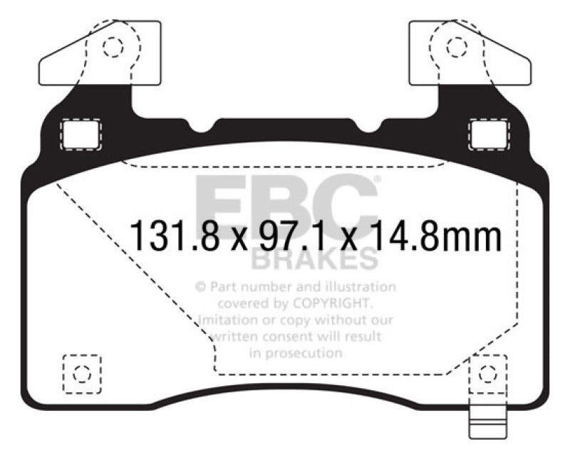 EBC 12+ Tesla Model S Electric Greenstuff Front Brake Pads