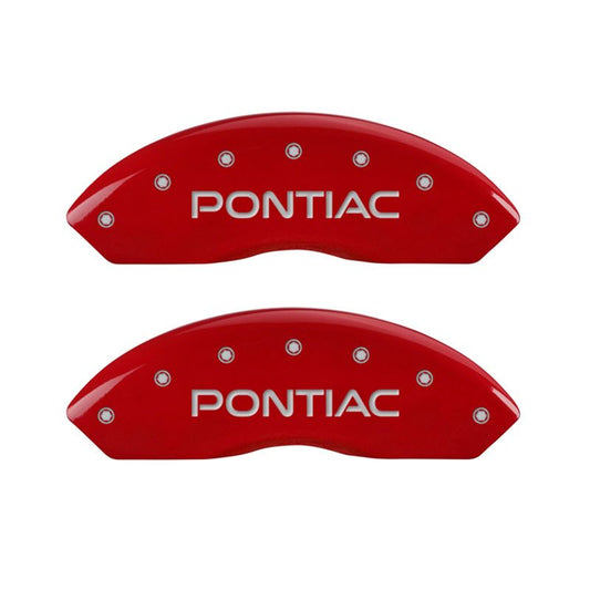 MGP 4 Caliper Covers Engraved Front Pontiac Rear Arrow Red Finish Silver Char 2007 Pontiac Solstice