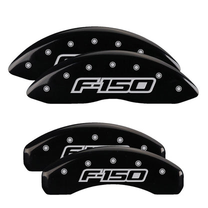 MGP 4 Caliper Covers Engraved F&R F150 / F150 2009 Black Powder Coat Finish Silver Characters