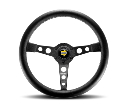 MOMO - Prototipo Steering Wheel 350 mm - Black Leather/Wht Stitch/Black Spokes