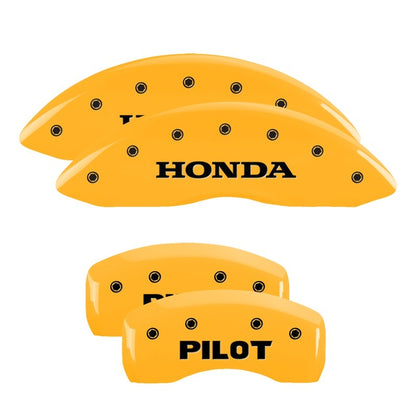 MGP 4 Caliper Covers Engraved F & R Honda Yellow Finish Black Char 2011 Honda Accord Crosstour