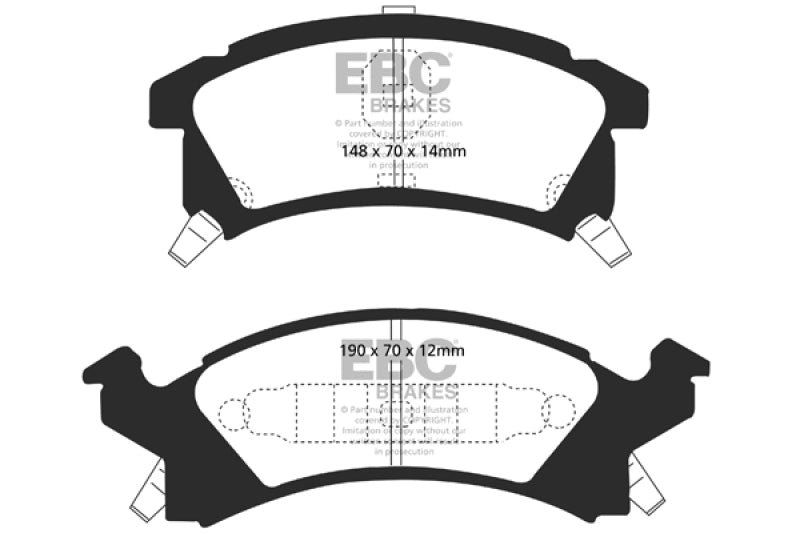 EBC 96-98 Buick Skylark 2.4 Yellowstuff Front Brake Pads