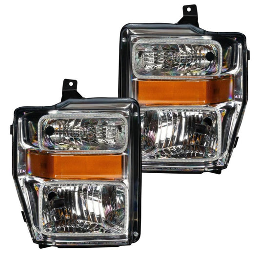 Oracle 08-10 Ford F250 Pre-Assembled Halo Headlights - Chrome Housing - w/ BC1 Cntrl SEE WARRANTY