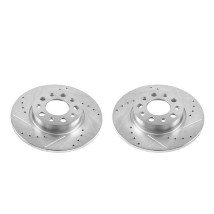 Power Stop 16-18 Fiat 500X Rear Evolution Drilled & Slotted Rotors - Pair
