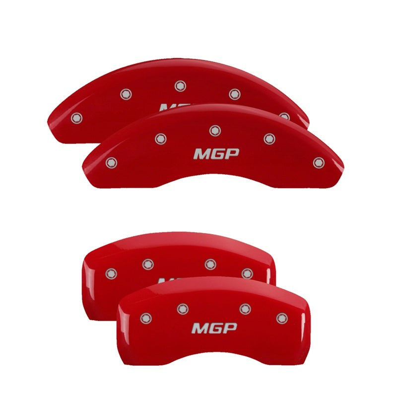 MGP 4 Caliper Covers Engraved Front & Rear EDGE/2015 Red finish silver ch