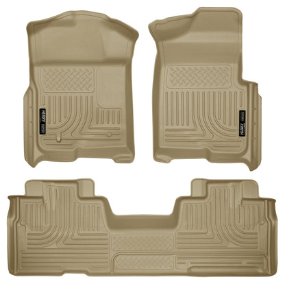 Husky Liners 09-12 Ford F-150 Super Cab WeatherBeater Combo Tan Floor Liners