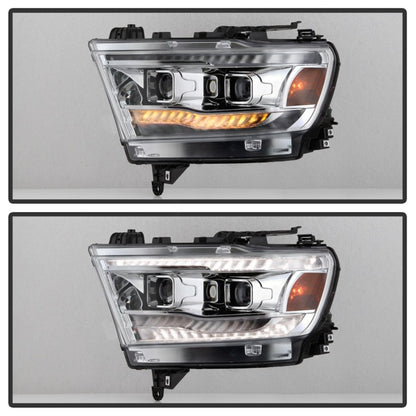 Spyder Dodge Ram 19-20 Halogen Model Projector Headlights Chrome PRO-YD-DR19HALSI-SEQ-C