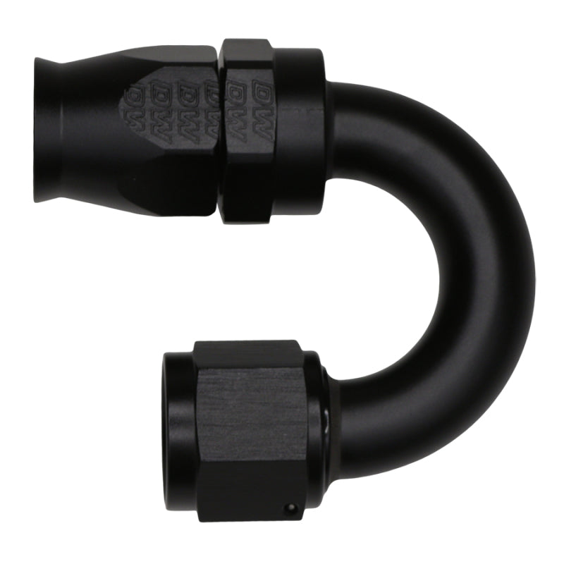 DeatschWerks 10AN Female Flare Swivel 180-Degree Hose End CPE - Anodized Matte Black