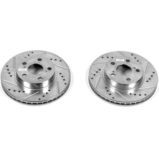 Power Stop 04-09 Toyota Prius Front Evolution Drilled & Slotted Rotors - Pair