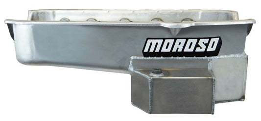 Moroso 80-85 Chevrolet Small Block/Dart (w/2 Piece Seal) Road Race Wet Sump 7qt 7.5in Steel Oil Pan