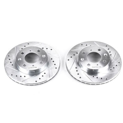 Power Stop 88-91 Honda Civic Front Evolution Drilled & Slotted Rotors - Pair