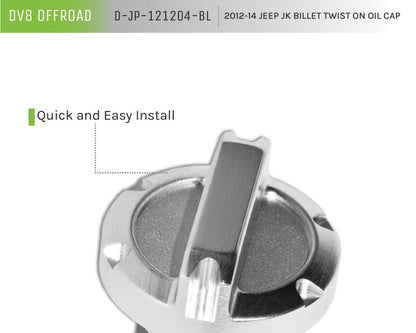 DV8 Offroad 2012-14 Jeep JK Twist On Billet Oil Cap