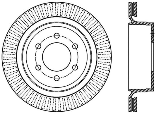 StopTech 12-14 Ford F-150 w/ 6 Lug Rear Left Slotted Sport Cryo Brake Rotor