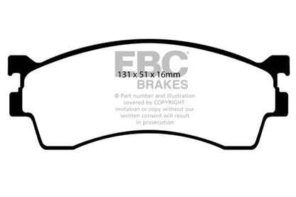 EBC 01-04 Mazda Protege 2.0 (Rear Drums) Ultimax2 Front Brake Pads