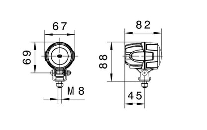 Hella Work Lamp Na 0Gr Md1242 Dt M50 1G0