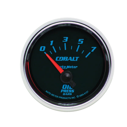 Autometer Cobalt 52mm 0-7 BAR Short Sweep Electric Oil Pressure Gauge