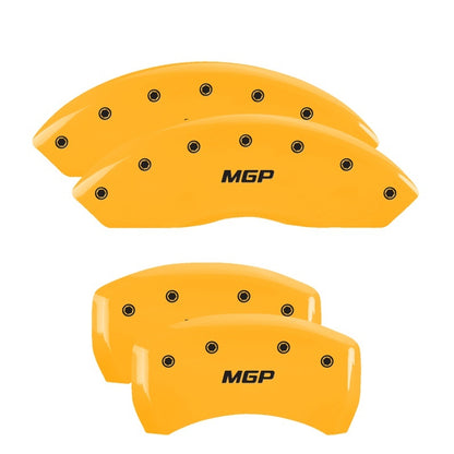 MGP 4 Caliper Covers Engraved Front & Rear MGP Yellow finish black ch