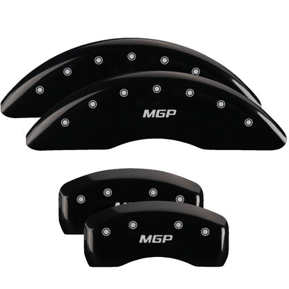 MGP 4 Caliper Covers Engraved Front & Rear JEEP Black finish silver ch