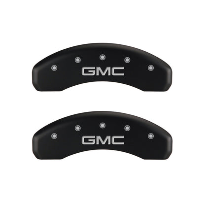 MGP 4 Caliper Covers Engraved Front & Rear GMC Red finish silver ch