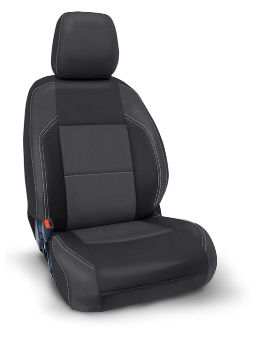 PRP 2016+ Toyota Tacoma Front Seat Covers with Electric Seat Adjusters (Pair) - Black/Grey