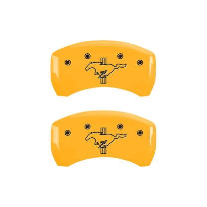 MGP Rear set 2 Caliper Covers Engraved Rear GT500 Shelby & Cobra Yellow finish black ch