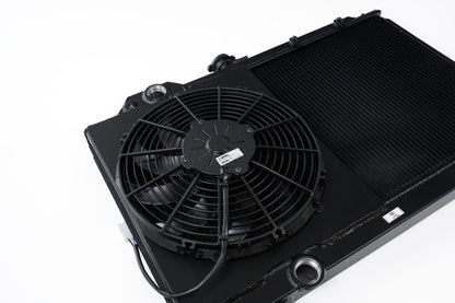 CSF 96-07 Mitsubishi Evo 4/5/6/7/8/9 Full-Slim Radiator w/12in Fan & Shroud/-16AN - Black