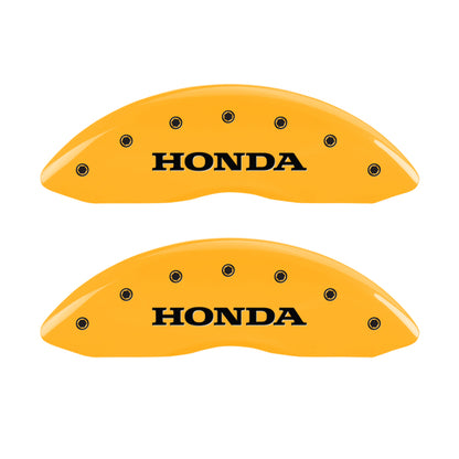 MGP 4 Caliper Covers Engraved Front & Rear Honda Yellow Finish Black Char 2009 Honda Ridgeline