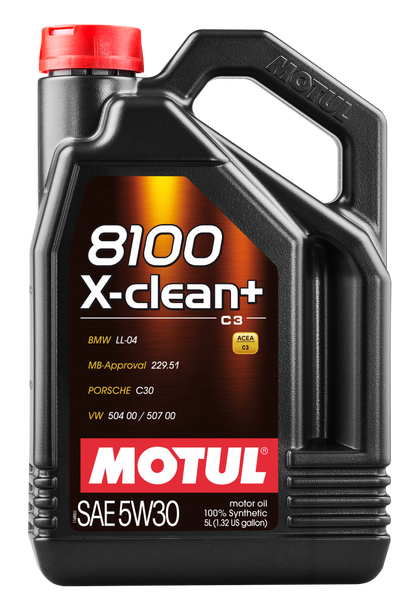 Motul 5L Synthetic Engine Oil 8100 5W30 X-CLEAN Plus